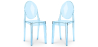Buy Pack of 2 Transparent Dining Chairs - Victoire  Blue transparent 58734 in the Europe
