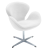 Buy Curved Design Swivel Armchair - Fabric Uphostered - Colette White 13662 - prices
