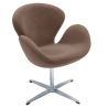 Buy Curved Design Swivel Armchair - Fabric Uphostered - Colette Brown 13662 at MyFaktory
