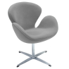 Buy Curved Design Swivel Armchair - Fabric Uphostered - Colette Light grey 13662 in the Europe