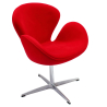 Buy Curved Design Swivel Armchair - Fabric Uphostered - Colette Red 13662 home delivery