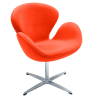 Buy Curved Design Swivel Armchair - Fabric Uphostered - Colette Orange 13662 - in the EU