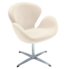 Buy Curved Design Swivel Armchair - Fabric Uphostered - Colette Ivory 13662 - prices