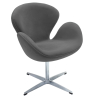 Buy Curved Design Swivel Armchair - Fabric Uphostered - Colette Dark grey 13662 at MyFaktory