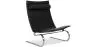 Buy Armchair Upholstered in Black Leather with Metal Frame – Modern and Durable Design Black 16830 - in the EU
