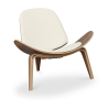 Buy Designer armchair - Scandinavian armchair - Faux leather upholstery - Luna Ivory 16774 - in the EU