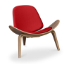 Buy Designer armchair - Scandinavian armchair - Faux leather upholstery - Luna Red 16774 in the Europe