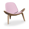 Buy Designer armchair - Scandinavian armchair - Faux leather upholstery - Luna Mauve 16774 home delivery