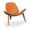 Buy Designer armchair - Scandinavian armchair - Faux leather upholstery - Luna Orange 16774 with a guarantee