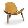 Buy Designer armchair - Scandinavian armchair - Faux leather upholstery - Luna Yellow 16774 - in the EU