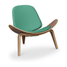 Buy Designer armchair - Scandinavian armchair - Faux leather upholstery - Luna Turquoise 16774 - prices