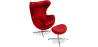 Buy Bold Chair with Ottoman - Faux Leather Red 13658 in the Europe