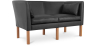 Buy Design Sofa 2214 (2 seats) - Faux Leather Dark grey 13918 at MyFaktory