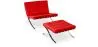Buy City Armchair with Matching Ottoman - Premium Leather Red 13184 home delivery