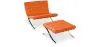 Buy City Armchair with Matching Ottoman - Premium Leather Orange 13184 with a guarantee