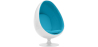Buy Armchair Ele Chair - White Exterior - Fabric Turquoise 13192 - in the EU