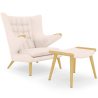 Buy Gerth Armchair with Matching Ottoman Ivory 16766 home delivery