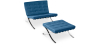 Buy City Armchair with Matching Ottoman - Faux Leather Dark blue 13183 - prices