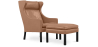 Buy 2204 Armchair with Matching Ottoman - Faux Leather Light brown 15449 in the Europe