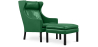 Buy 2204 Armchair with Matching Ottoman - Faux Leather Green 15449 at MyFaktory