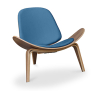 Buy Designer armchair - Scandinavian armchair - Faux leather upholstery - Luna Dark blue 16774 at MyFaktory