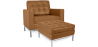 Buy Kanel Armchair with Matching Ottoman - Faux Leather Light brown 16514 - prices
