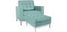 Buy Kanel Armchair with Matching Ottoman - Faux Leather Pastel green 16514 - prices