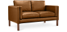 Buy Design Sofa 2332 (2 seats) - Faux Leather Light brown 13921 home delivery