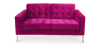 Buy 2 seats Sofa Kanel - Fabric Fuchsia 13241 with a guarantee