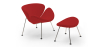 Buy Slice Armchair with Matching Ottoman - Premium Leather Red 16763 in the Europe