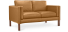 Buy Design Sofa 2332 (2 seats) - Premium Leather Light brown 13922 at MyFaktory