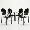 Buy X4 Armchair Louis King Design Transparent Black 16464 - prices