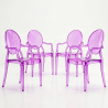 Buy X4 Armchair Louis King Design Transparent Purple transparent 16464 in the Europe
