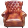 Buy Design Armchair Churchill Lounge - Premium Leather & Wood Vintage brown 48375 - in the EU