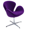 Buy Curved Design Swivel Armchair - Fabric Uphostered - Colette Mauve 13662 with a guarantee