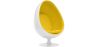 Buy Armchair Ele Chair - White Exterior - Fabric Yellow 13192 with a guarantee