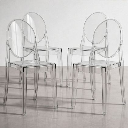 Buy X4 Dining chair Victoire Design Transparent Grey transparent 16459 in the Europe 