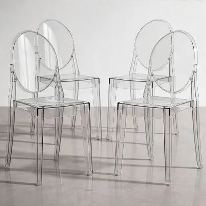 Buy X4 Dining chair Victoire Design Transparent Grey transparent 16459 in the Europe 