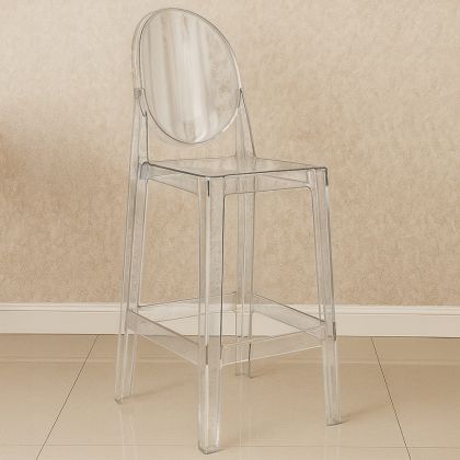 Buy Bar stool with backrest Victoire - 65cm - Design Transparent Transparent 58805 at MyFaktory 