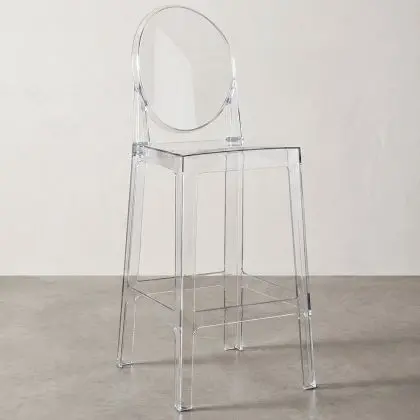Buy Bar stool with backrest Victoire - 65cm - Design Transparent Transparent 58805 home delivery 