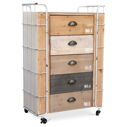 Buy Wooden Chest of Drawers - Industrial Design - Joyia Natural wood 58845 - prices 