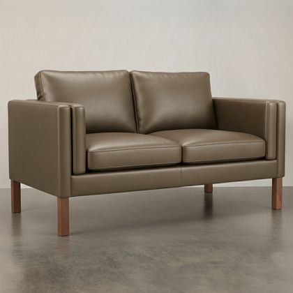 Buy Design Sofa 2332 (2 seats) - Faux Leather Taupe 13921 at MyFaktory 
