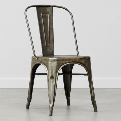 Dining chair Bistrot Metalix Industrial Square Metal - New Edition Metallic bronze 32871 photo 1 Buy Dining chair Bistrot Metalix Industrial Square Metal - New Edition Metallic bronze 32871 in the Europe