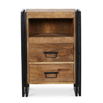 Buy Onawa vintage industrial style wood and metal Bedside table Natural wood 58475 - in the EU 