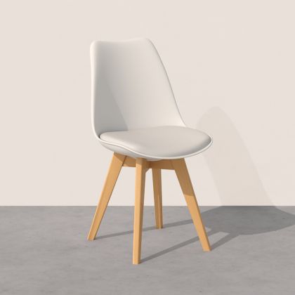 Buy Brielle Scandinavian design Chair with cushion  White 58293 - in the EU 