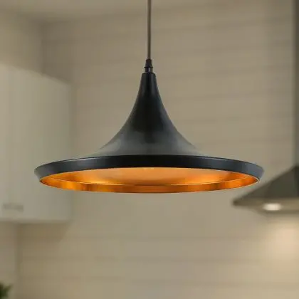 Buy Wide Shade Pendant Lamp - Aluminium Black 22727 in the Europe 