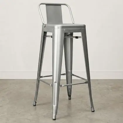 Buy Bistrot Metalix stool with small backrest - 76cm Yellow 58348 home delivery 