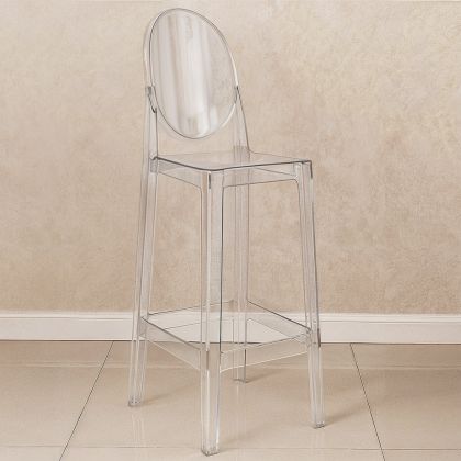 Buy Bar stool with backrest Victoire - 75cm - Design Transparent Transparent 58924 in the Europe 