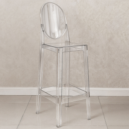 Buy Bar stool with backrest Victoire - 75cm - Design Transparent Transparent 58924 in the Europe 