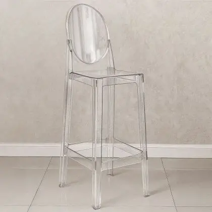 Buy Bar stool with backrest Victoire - 75cm - Design Transparent Transparent 58924 with a guarantee 